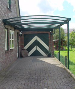 carport gebogen glazen dak Venray en Venlo